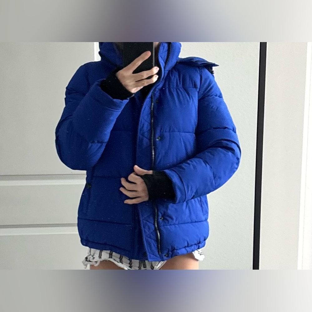 BCBGeneration Vibrant Blue Puffer Coat